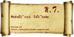 Mohácsi Tünde névjegykártya