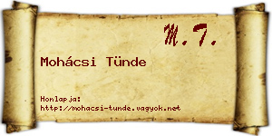Mohácsi Tünde névjegykártya