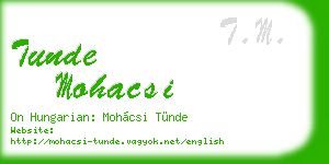 tunde mohacsi business card